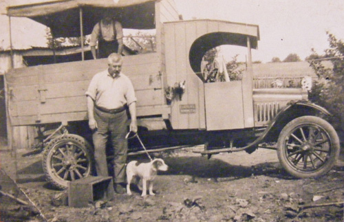 Mr. Fred Garlinge with his first lorry at The Haven, late 1930's. He served as a Captain in the Home Guard during WW2.