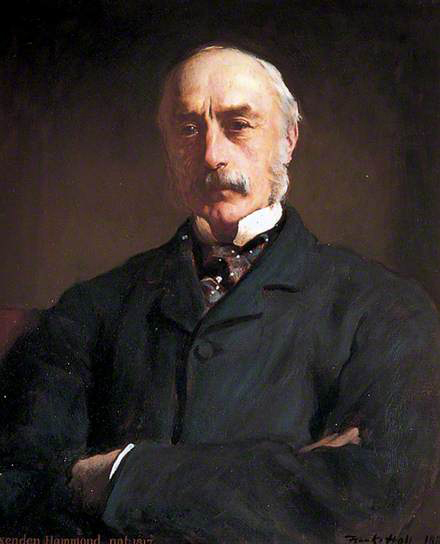 William Oxenden Hammond. He was born in 1817, two years after the Battle of Waterloo, and he died in 1903, two years after the death Queen Victoria. A land-owner, banker and magistrate whose life spanned the transition from a largely rural economy in the reign of George IV to the Edwardian industrial age. This 1883 portrait hangs in the Beaney Institute, Canterbury.